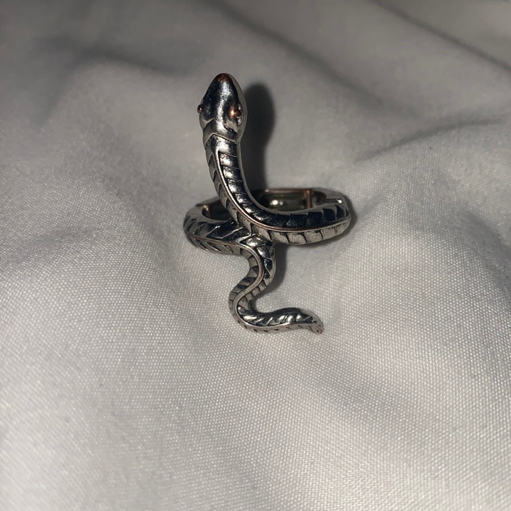 adjustable silver snake ring